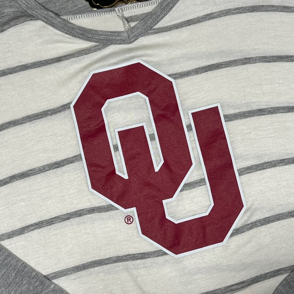 Gameday Couture‎ Oklahoma Sooners Striped Long Sleeve Raglan T-Shirt Women's M